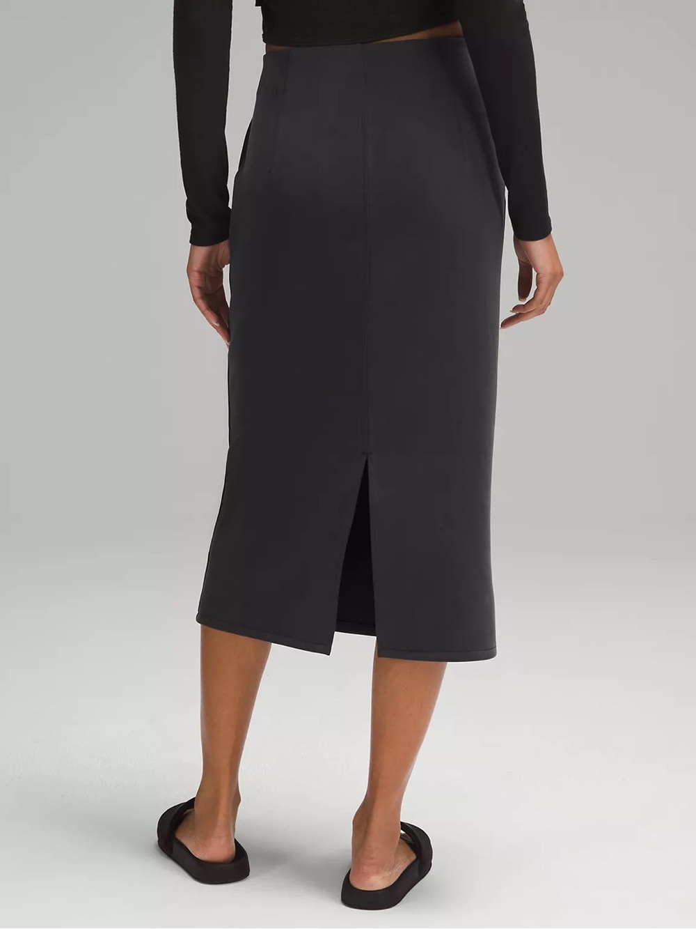 lululemon athletica Charcoal Black Midi Pencil Skirt - Picture 2 of 13